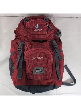 Deuter Junior Backpack Red Gray Lightweight Kid Children Youth Hiking Bag Outdoo